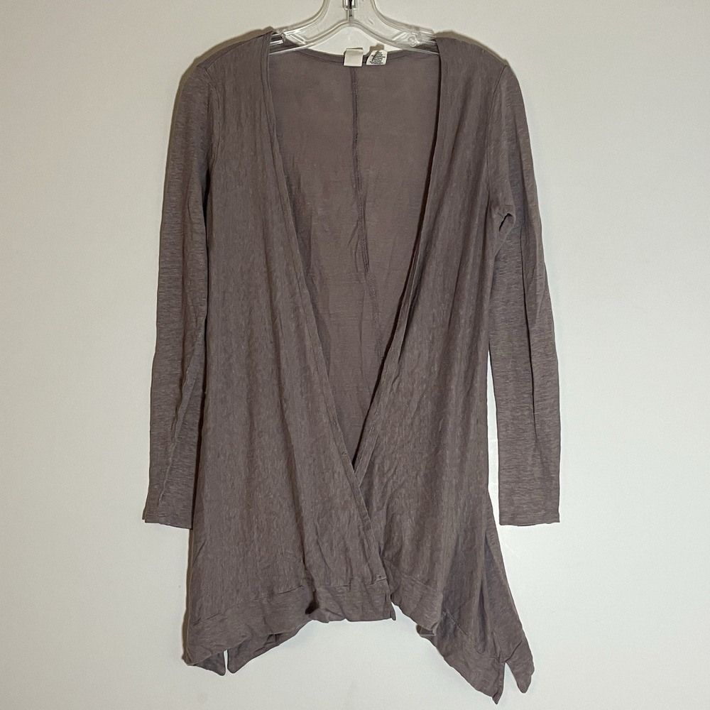 Artisan NY Cardigan Womens Tan XS Linen Open Front Lightweight Comfy Boho Soft
